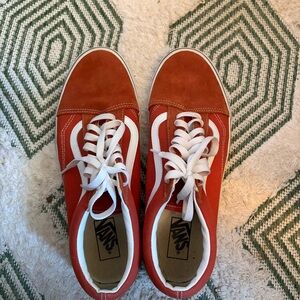 Vans burnt orange (terracotta) and White Casual Shoes - tip is brushed suede